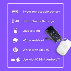 Life360 Tile Pro Bluetooth Tracker, Assorted, Black/White, 4/Pack (RE-61124)<Tile by Life360 Sale