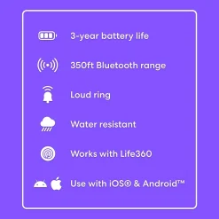 Life360 Tile Starter Pack Bluetooth Trackers, Black, 2/Pack (RE-65012)<Tile by Life360 Hot