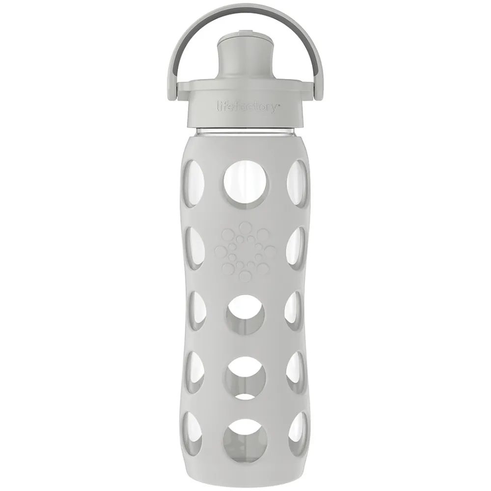 Lifefactory Glass Water Bottle, 22 oz., Cool Gray (LIFLG4321MCG4)