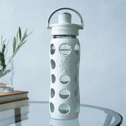 Lifefactory Glass Water Bottle, 22 oz., Cool Gray (LIFLG4321MCG4)