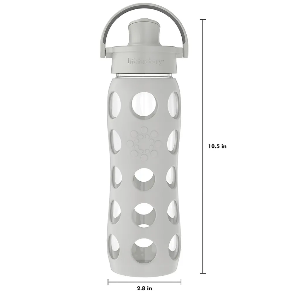 Lifefactory Glass Water Bottle, 22 oz., Cool Gray (LIFLG4321MCG4)
