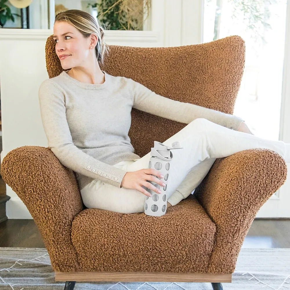 Lifefactory Glass Water Bottle, 22 oz., Cool Gray (LIFLG4321MCG4)