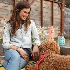 Lifefactory Glass Water Bottle, 22 oz., Cantaloupe (LIFLG4321MCA4)