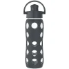 Lifefactory Glass Water Bottle, 22 oz., Carbon (LIFLG4321MCN4)