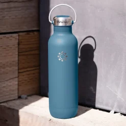 Lifefactory Stainless Steel Double Wall Insulated Water Bottle, 32 oz., Dark Denim (LIFLS365MDD4)