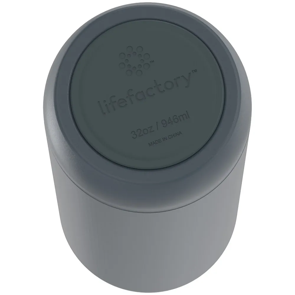 Lifefactory Stainless Steel Double Wall Insulated Water Bottle, 32 oz., Carbon (LIFLS365MCN4)