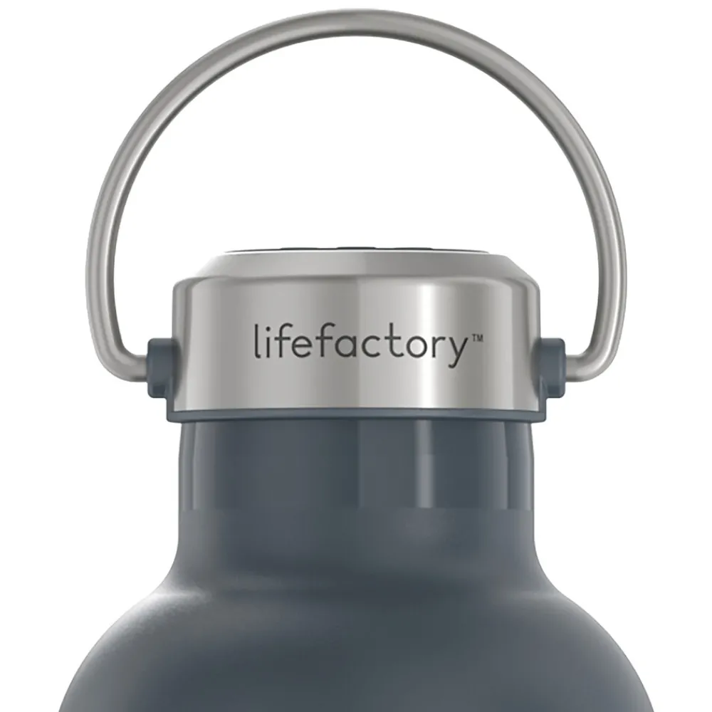 Lifefactory Stainless Steel Double Wall Insulated Water Bottle, 32 oz., Carbon (LIFLS365MCN4)