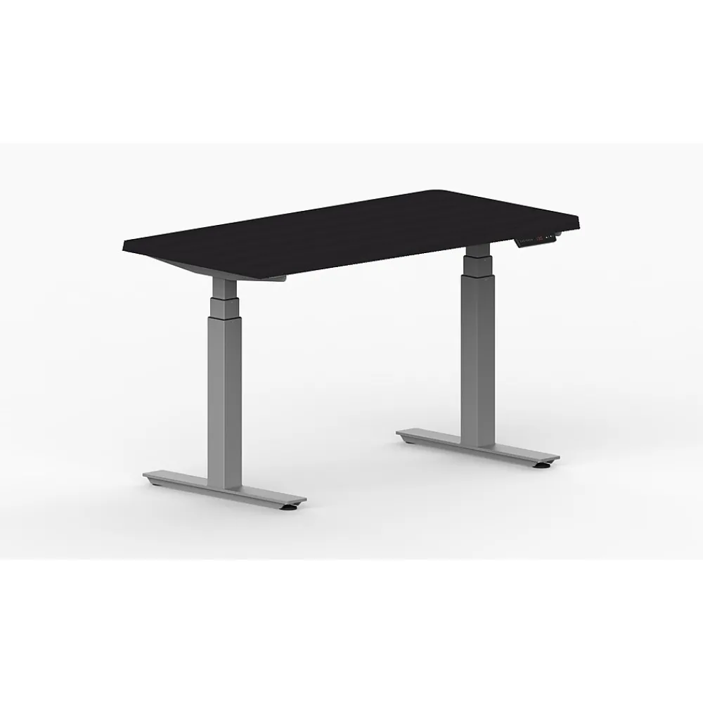 Standing Desks*Life Flo LifeFlo Ergonomics Height Adjustable Desk, 36" W x 24" D x 1 1/8" Thick, Black (LFO-3624-E2-BK)