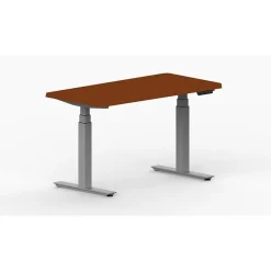 Standing Desks*Life Flo LifeFlo Ergonomics Height Adjustable Desk, 36" W x 24" D x 1 1/8" Thick. Double Column. Cherry. (LFO-3624-E2-CH)