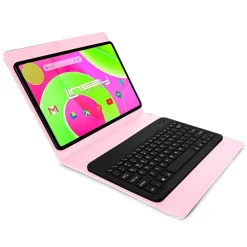 12" Octa Core Tablet, 8GB RAM, 256GB Storage, Android 14, Bundled with Pink Style Keyboard<Linsay Outlet