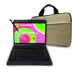 12" Octa Core Tablet, 8GB RAM, 256GB Storage, Android 14 Bundled with Black Keyboard, Tablet, Briefcase and Stylus Pen<Linsay