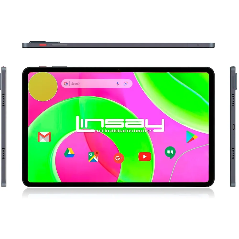 12" Octa Core Tablet, 8GB RAM, 256GB Storage, Android 14 Bundled with Black Keyboard, Tablet, Briefcase and Stylus Pen<Linsay