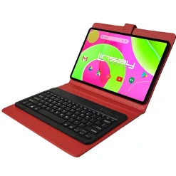 12" Octa Core Tablet, 8GB RAM, 256GB Storage, Android 14, Bundled with Red Style Keyboard Bundled with Applications Pack<Linsay Outlet