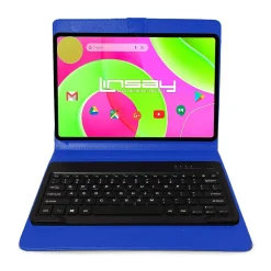 12" Octa Core Tablet, 8GB RAM, 256GB Storage, Android 14, Bundled with Blue Style Keyboard Bundled with App Pack<Linsay