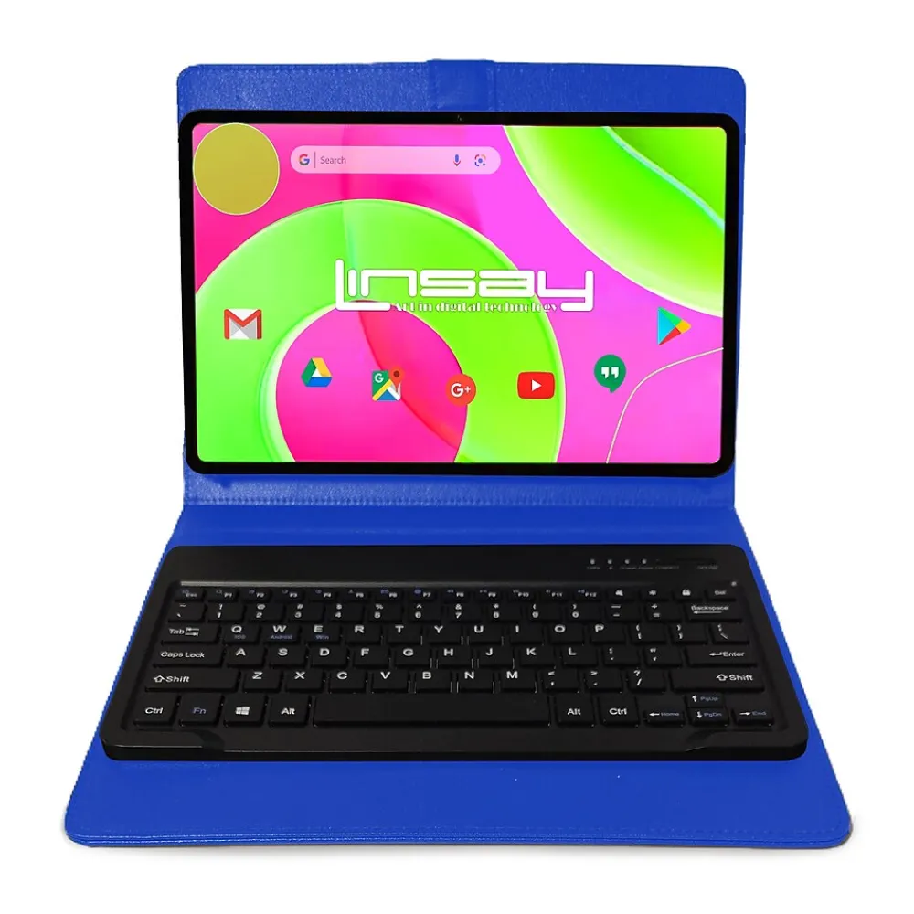 12" Octa Core Tablet, 8GB RAM, 256GB Storage, Android 14, Bundled with Blue Style Keyboard Bundled with App Pack<Linsay