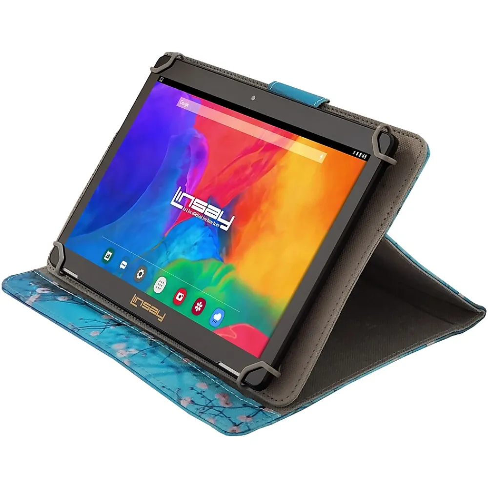 10.1" Tablet with Flowers Marble Case, 2GB RAM, 64GB Storage, Android 13, Black (F10IPCMF)<Linsay Discount