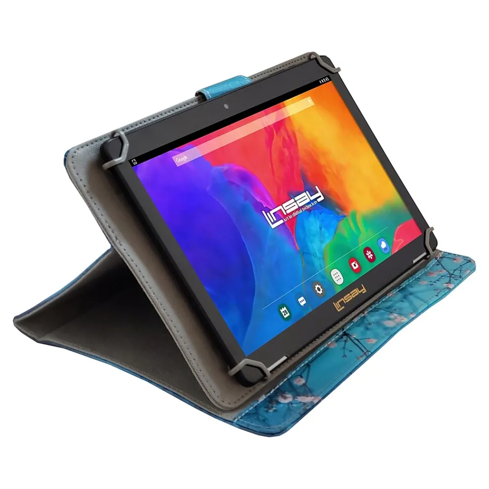 10.1" Tablet with Flowers Marble Case, 2GB RAM, 64GB Storage, Android 13, Black (F10IPCMF)<Linsay Discount