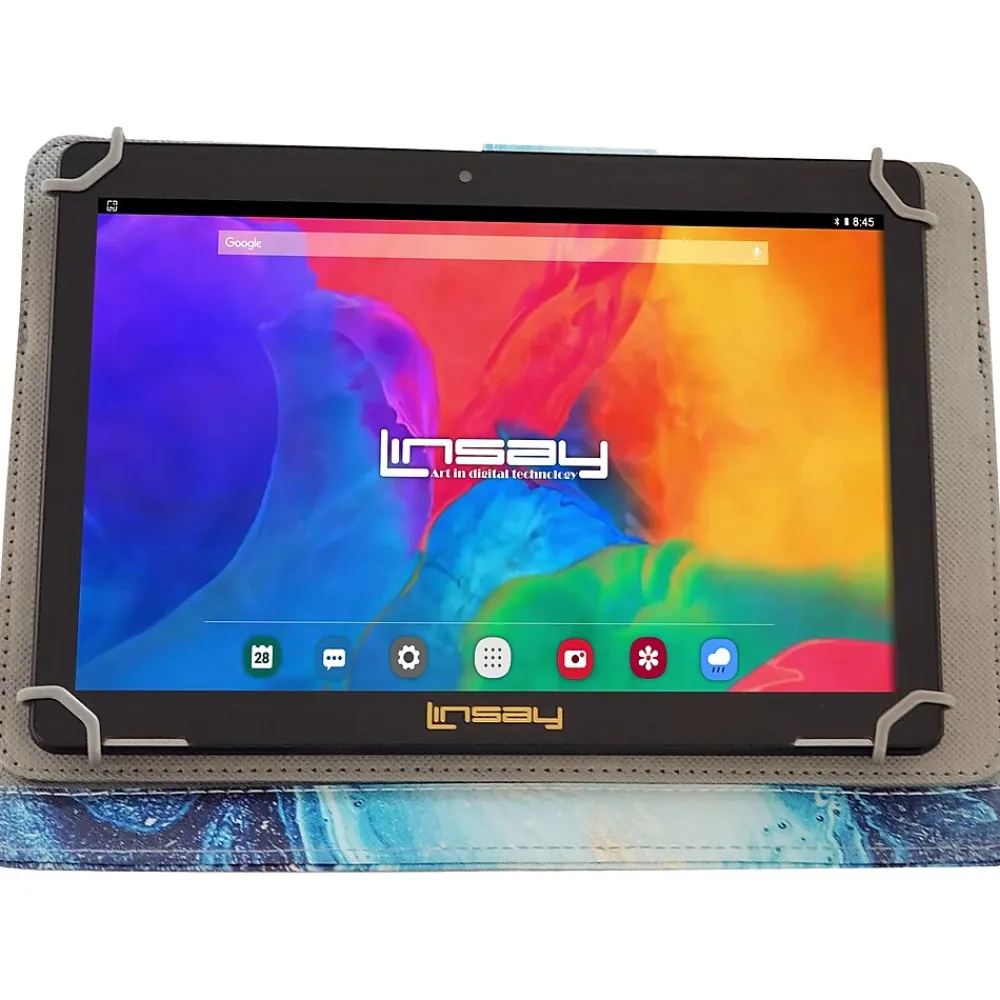 10.1" Tablet with Ocean Marble Case, 2GB RAM, 64GB Storage, Android 13, Black (F10IPCMO)<Linsay Hot