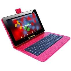 F10 Series 10.1" Tablet, WiFi, 2GB RAM, 64GB , Android 13, Black w/Red Crocodile Keyboard (F10XIPSBKCOREDW)<Linsay
