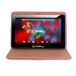 F10 Series 10.1" Tablet with Brown Leather Case, WiFi, 2GB RAM, 64GB Storage, Android 13 (F10XIPSBCLBROWN)<Linsay New