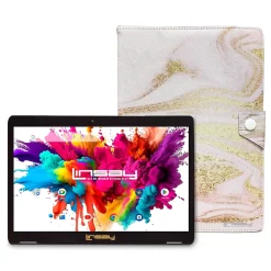 Octa Core 10.1" Tablet, 4GB RAM, 128GB Storage, Android 13, Bundled with Pink Glaze Marble Case and Stylus Pen<Linsay Outlet