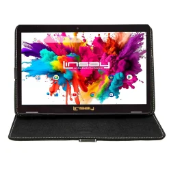 Octa Core 10.1" Tablet, 4GB RAM, 128GB Storage, Android 13, Bundled with Black Leather Case and Stylus Pen<Linsay New