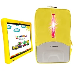 Octa Core 10.1" Tablet, 4GB RAM, 128GB Storage, Android 13, Bundled with Yellow Kids Case, Earphones, LED Backpack<Linsay New