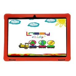 Octa Core 10.1" Tablet, 4GB RAM, 128GB Storage, Android 13, Bundled with Red Kids Case<Linsay Online