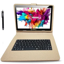 Octa Core 10.1" Tablet, 4GB RAM, 128GB Storage, Android 13, Bundled with Keyboard Case and Backpack<Linsay Clearance