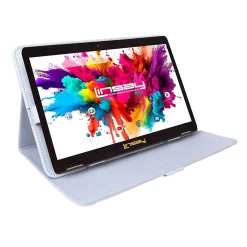 Octa Core 10.1" Tablet, 4GB RAM, 128GB Storage, Android 13, Android Bundled with White Leather Case and Stylus Pen<Linsay Online