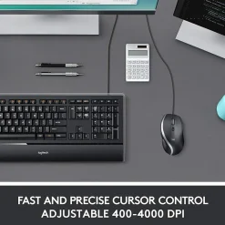 Sale Logitech Advanced Ergonomic Ambidextrous Optical USB Mouse, Black (910-007476)