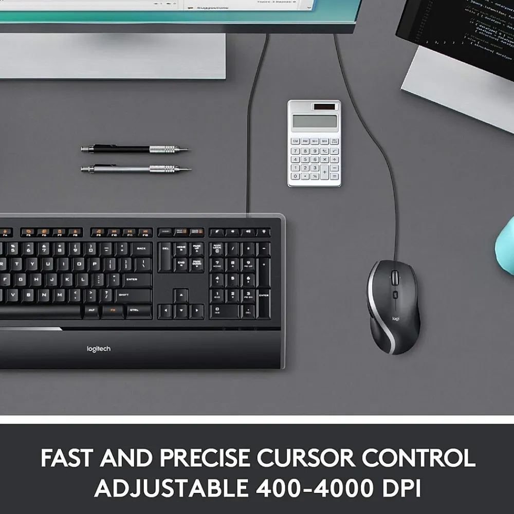 Sale Logitech Advanced Ergonomic Ambidextrous Optical USB Mouse, Black (910-007476)