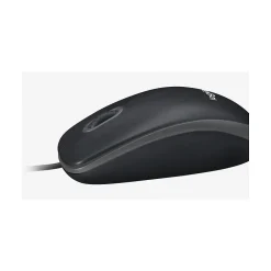 Clearance Logitech B100 Wired Ambidextrous Optical USB Mouse, Black (910-001439)