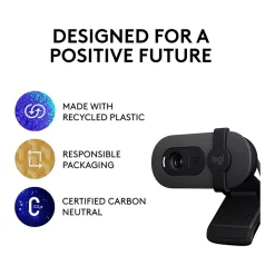 Sale Logitech Brio 100 Full HD 1080p Webcam, 2 Megapixels, Graphite (960-001580)