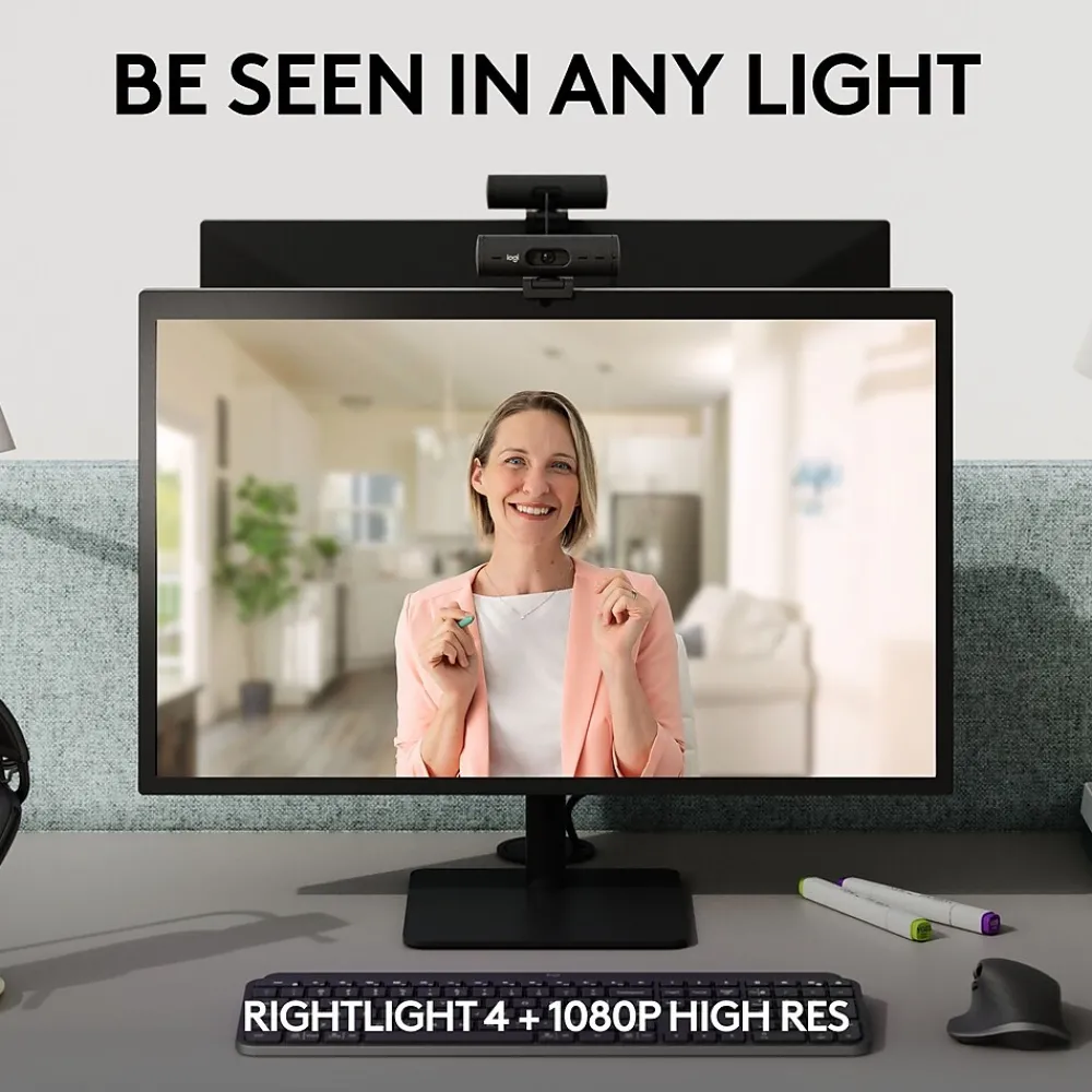 Best Logitech Brio 505 HD 1080p Webcam, 4 Megapixels, Graphite (960-001522)