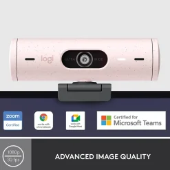 New Logitech Brio 500 HD Webcam, 4 Megapixels, Rose (960-001432)