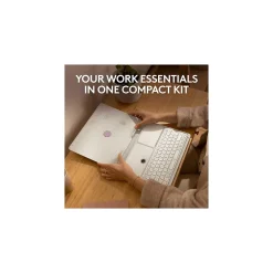 Casa Pop-Up Desk Work From Home Kit: Laptop Stand, Keyboard, Touchpad & Storage, Nordic Calm (920-011238)<Logitech Online