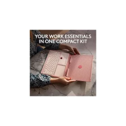 Casa Pop-Up Desk Work From Home Kit: Laptop Stand, Keyboard, Touchpad & Storage, Bohemian Blush (920-011237)<Logitech New