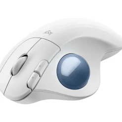 Outlet Logitech Ergo M575S Wireless Ergonomic Optical USB Mouse, Off-White/Blue (910-007028)