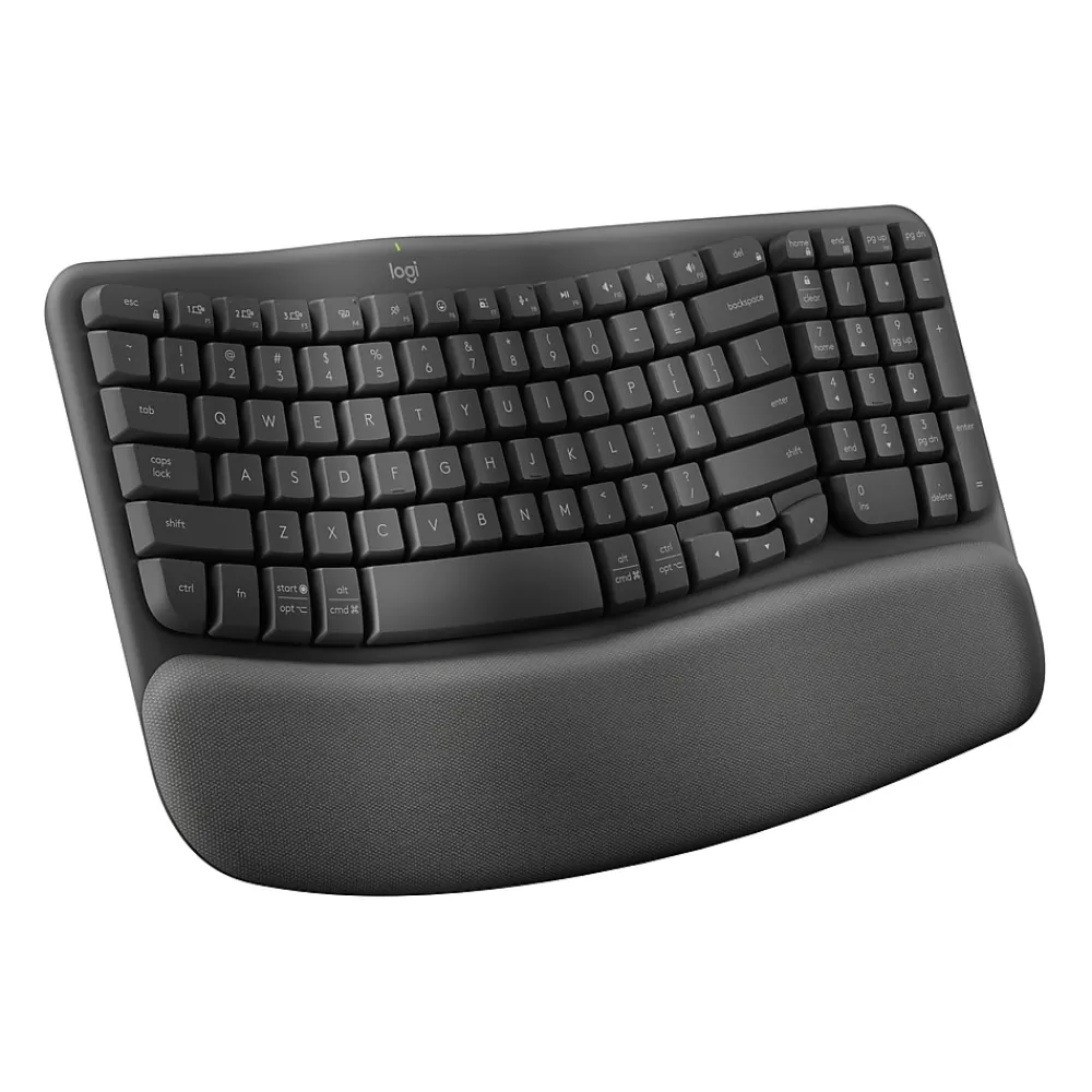 New Logitech Ergo Series Wave Keys Wireless Ergonomic Keyboard, Graphite (920-011898)