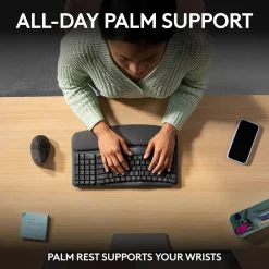 New Logitech Ergo Series Wave Keys Wireless Ergonomic Keyboard, Graphite (920-011898)