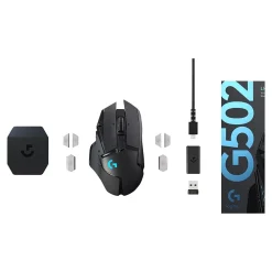 Online Logitech G502 LIGHTSPEED Wireless Ambidextrous Optical USB Gaming Mouse, Black (910-005565)