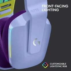 Online Logitech G Series G733 Wireless Over-the-Ear Gaming Headset, (981-000889) Lilac
