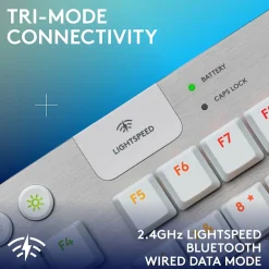 Hot Logitech G Series G915 X LIGHTSPEED TKL Wireless Tactile Gaming Keyboard, White (920-012732)
