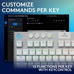 Hot Logitech G Series G915 X LIGHTSPEED TKL Wireless Tactile Gaming Keyboard, White (920-012732)