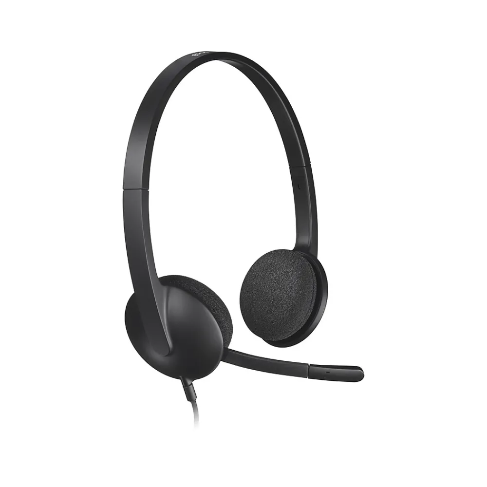 Online Logitech H340 Computer Headset, Over-the-Head, Black (981-000507)