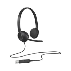 Online Logitech H340 Computer Headset, Over-the-Head, Black (981-000507)