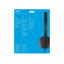 Online Logitech H340 Computer Headset, Over-the-Head, Black (981-000507)