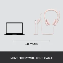 Discount Logitech H390 Noise Canceling Stereo Headset, (981-001280) Rose