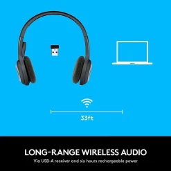 Best Logitech H600 Wireless Computer Headset, Over-the-Head, Black